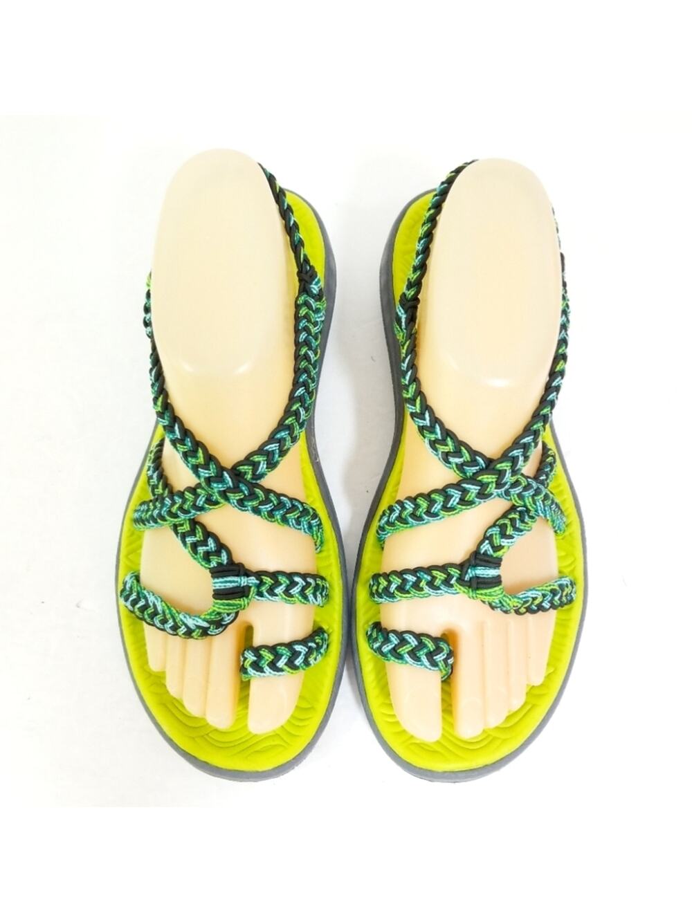 Handmade Marine Waves braided cord strappy sandals